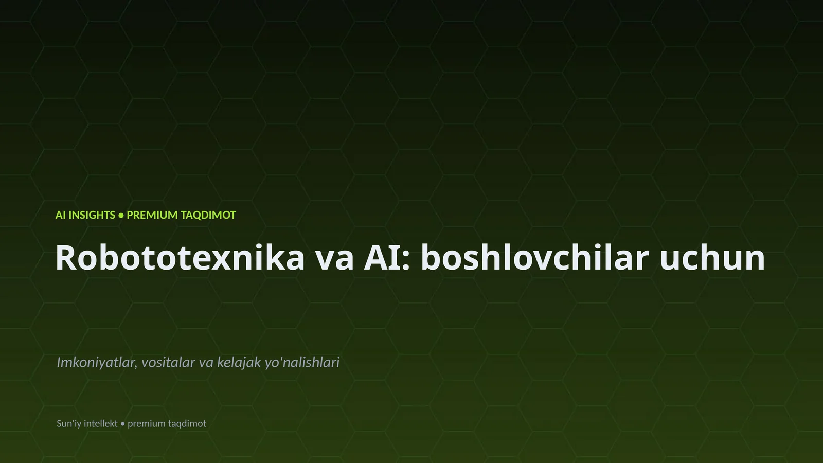 AI INSIGHTS • PREMIUM TAQDIMOT