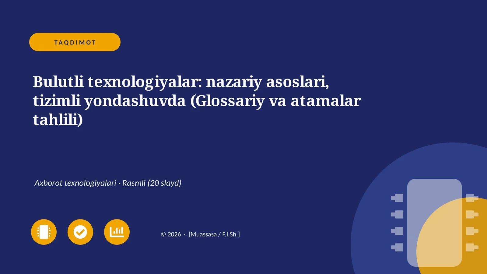 Bulutli texnologiyalar: nazariy asoslari, tizimli yondashuvda (Glossariy va atamalar tahlili)