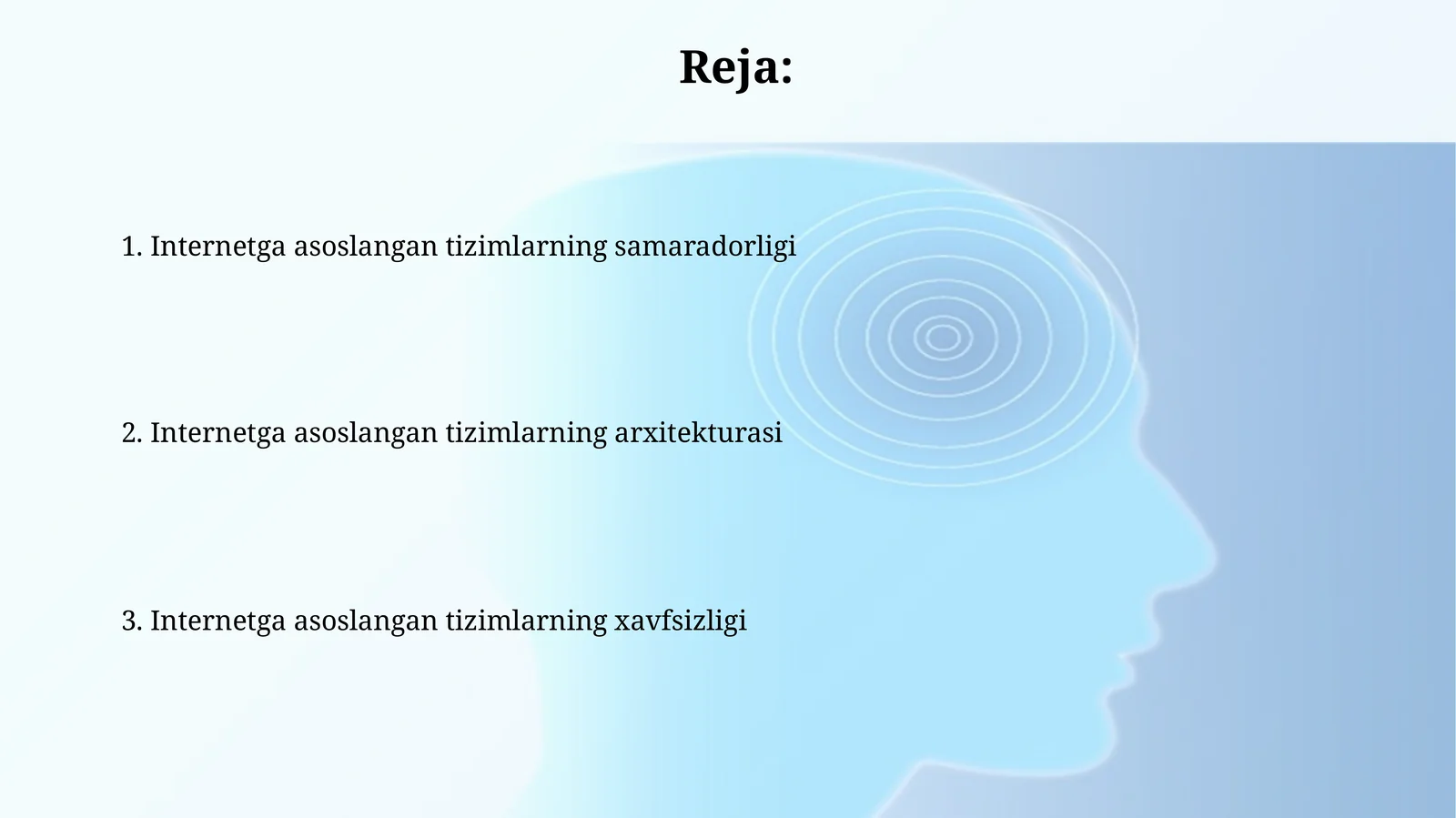 Internetga asoslangan tizimlarning samaradorligi