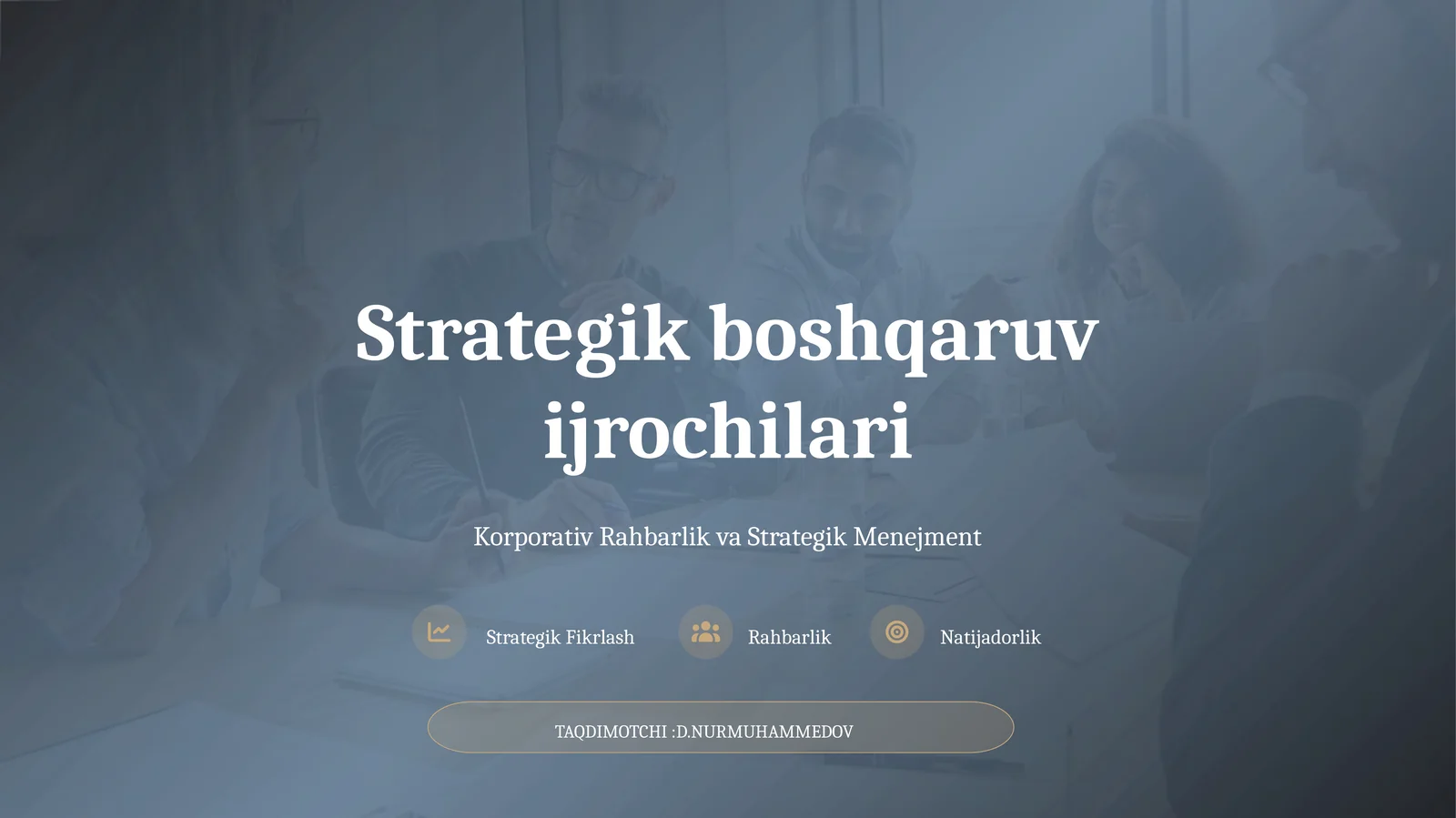 Korporativ Rahbarlik va Strategik Menejment