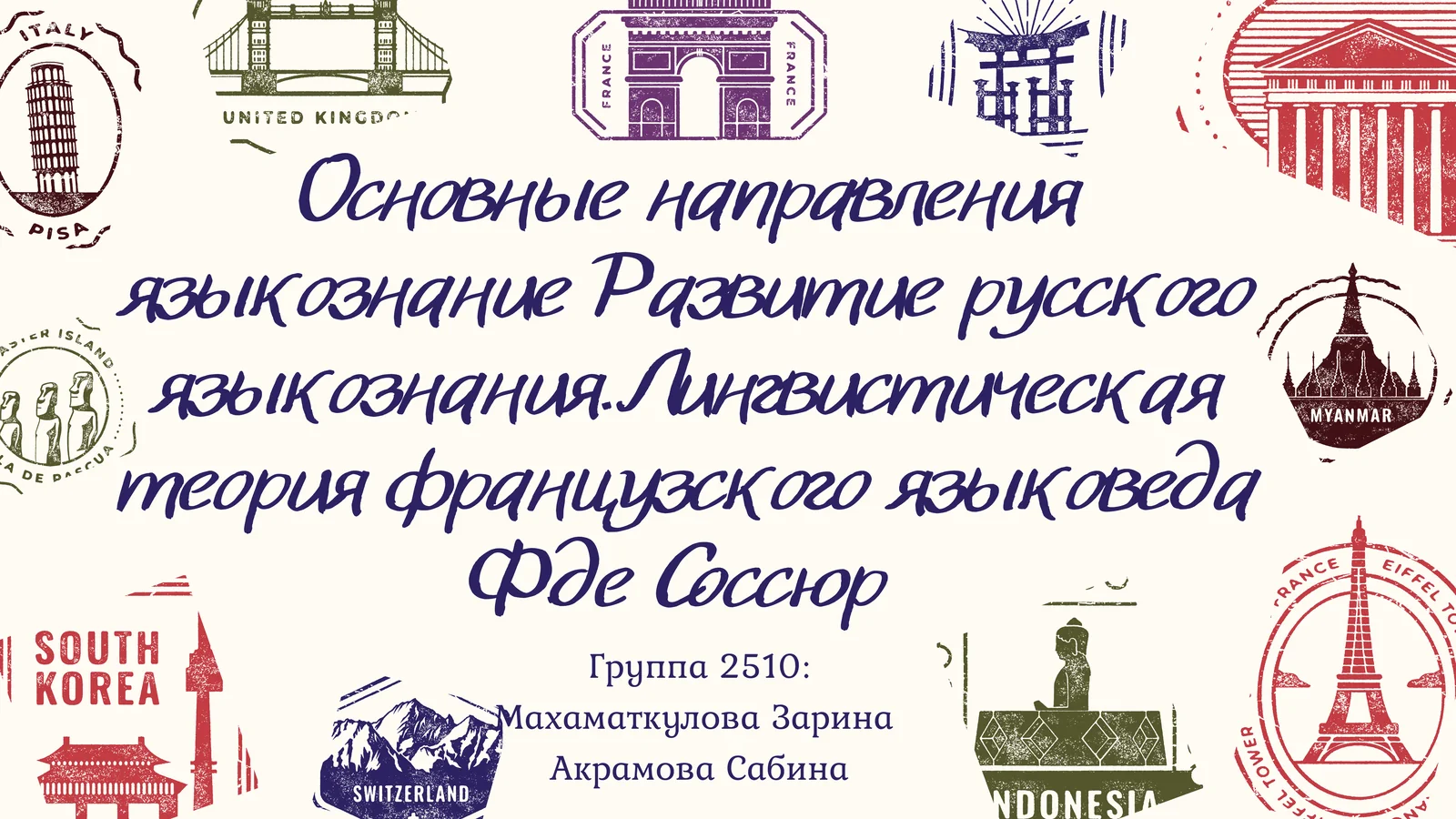 Презентация по теме "Основные направления языкознание Развитие русского языкознания. Лингвистическая теория французского языковеда Ф. де Соссюр".