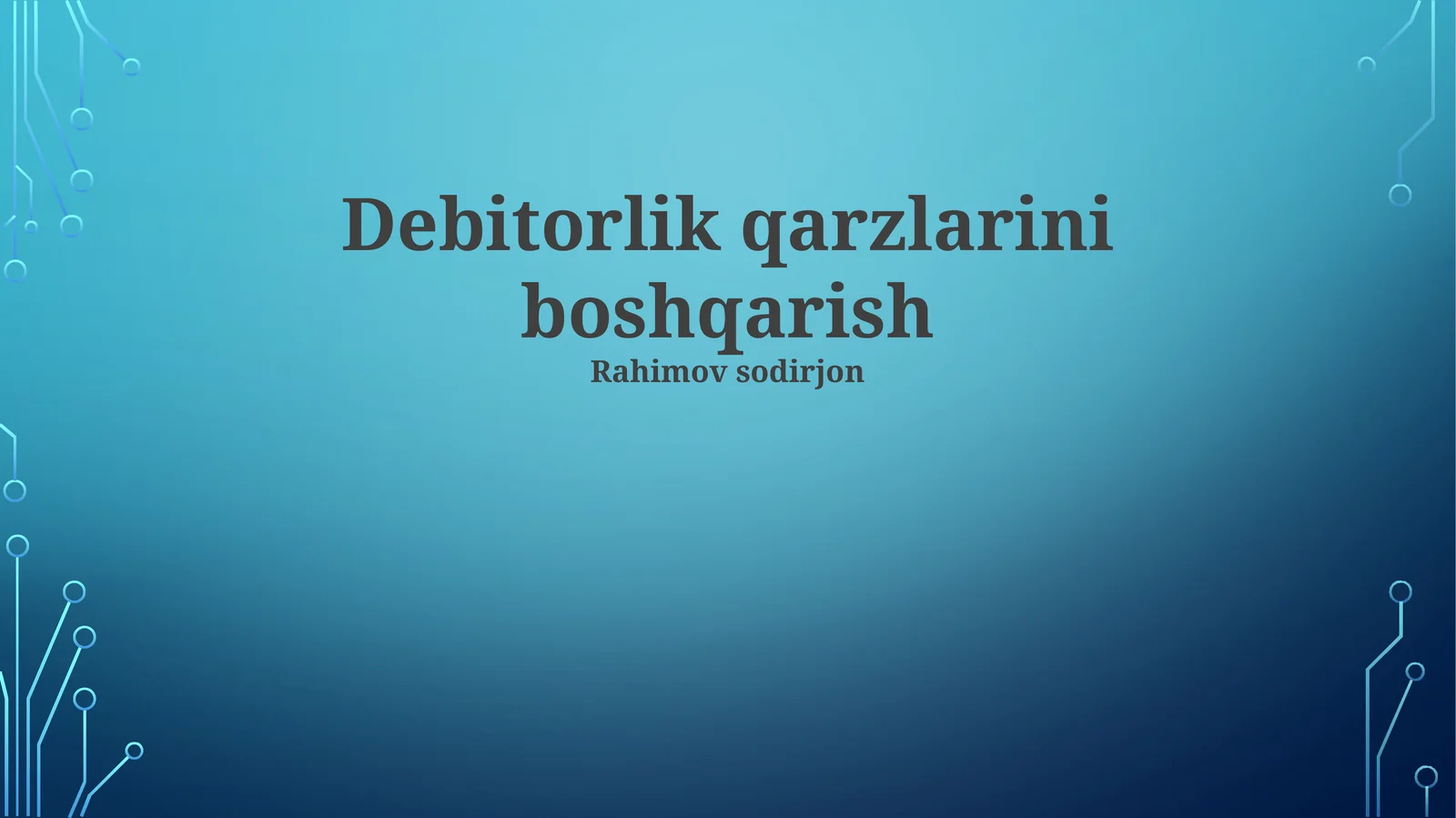 Debitorlik qarzlarini boshqarish