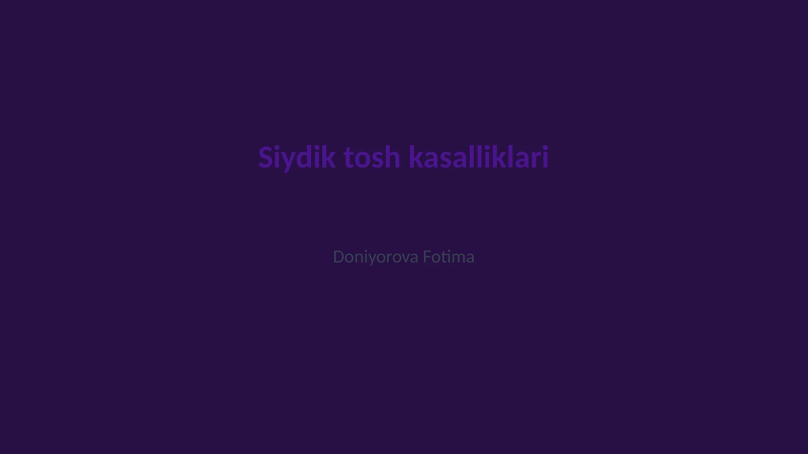 Siydik tosh kasalliklari