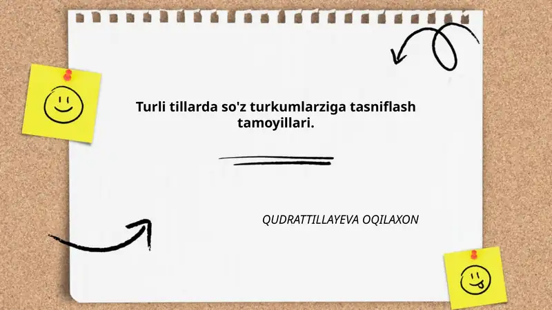 Turli tillarda so'z turkumlarziga tasniflash tamoyillari