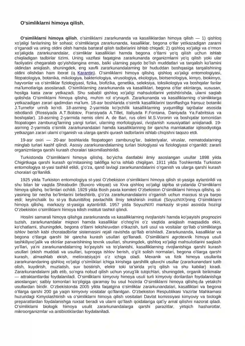 Oʻsimliklarni himoya qilish