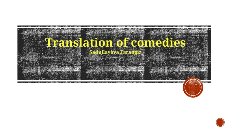 Translation of comedies