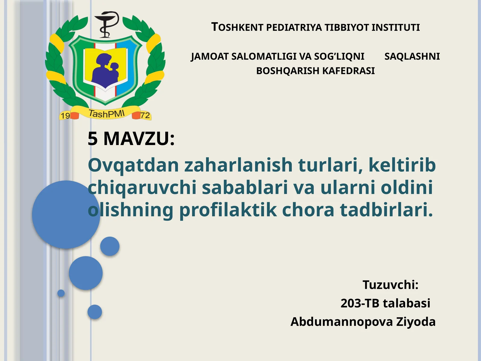 Ovqatdan zaharlanish turlari va oldini olish birlari