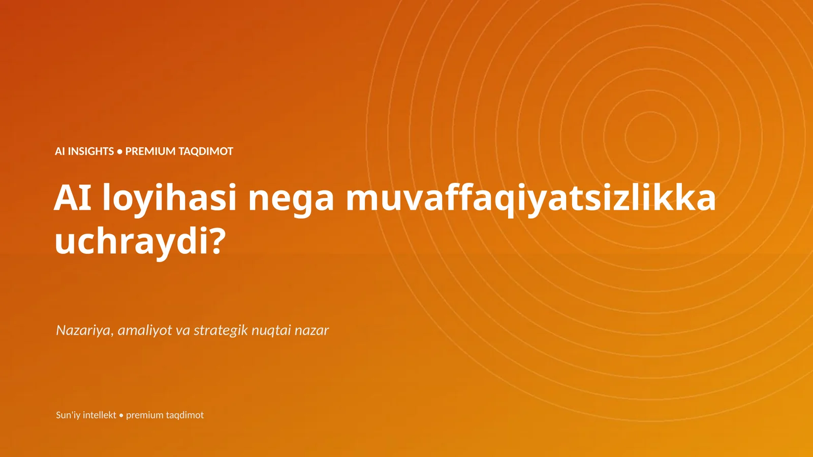 AI INSIGHTS • PREMIUM TAQDIMOT