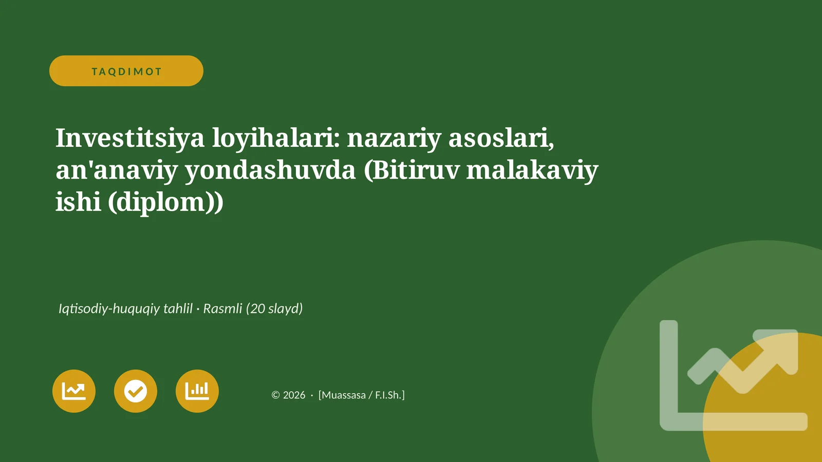 Investitsiya loyihalari: nazariy asoslari