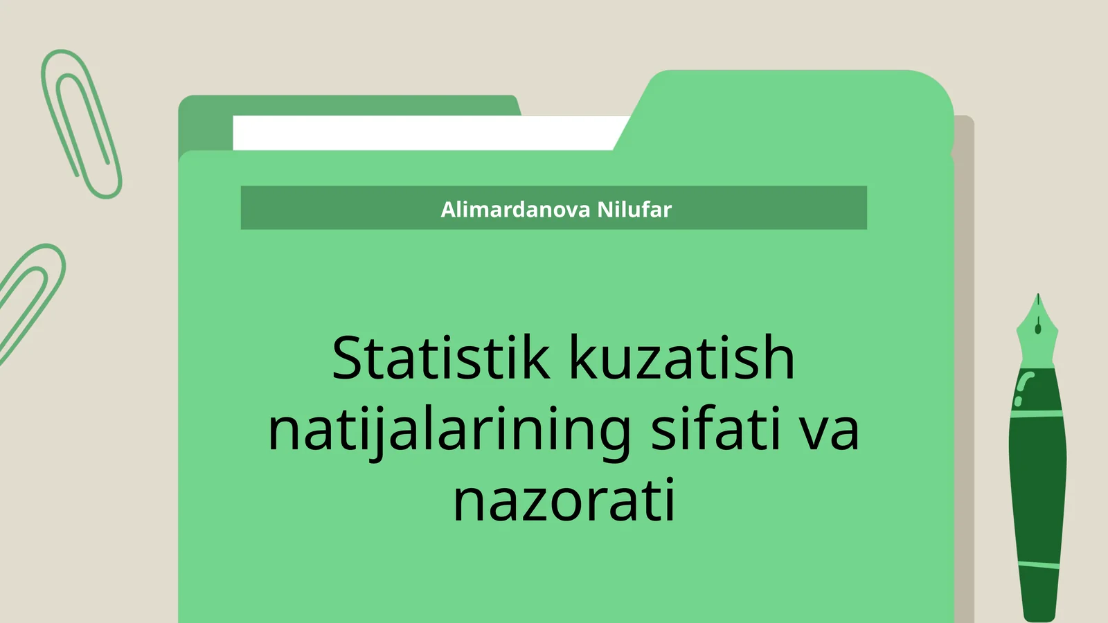 Statistik kuzatish natijalarining sifati va nazorati