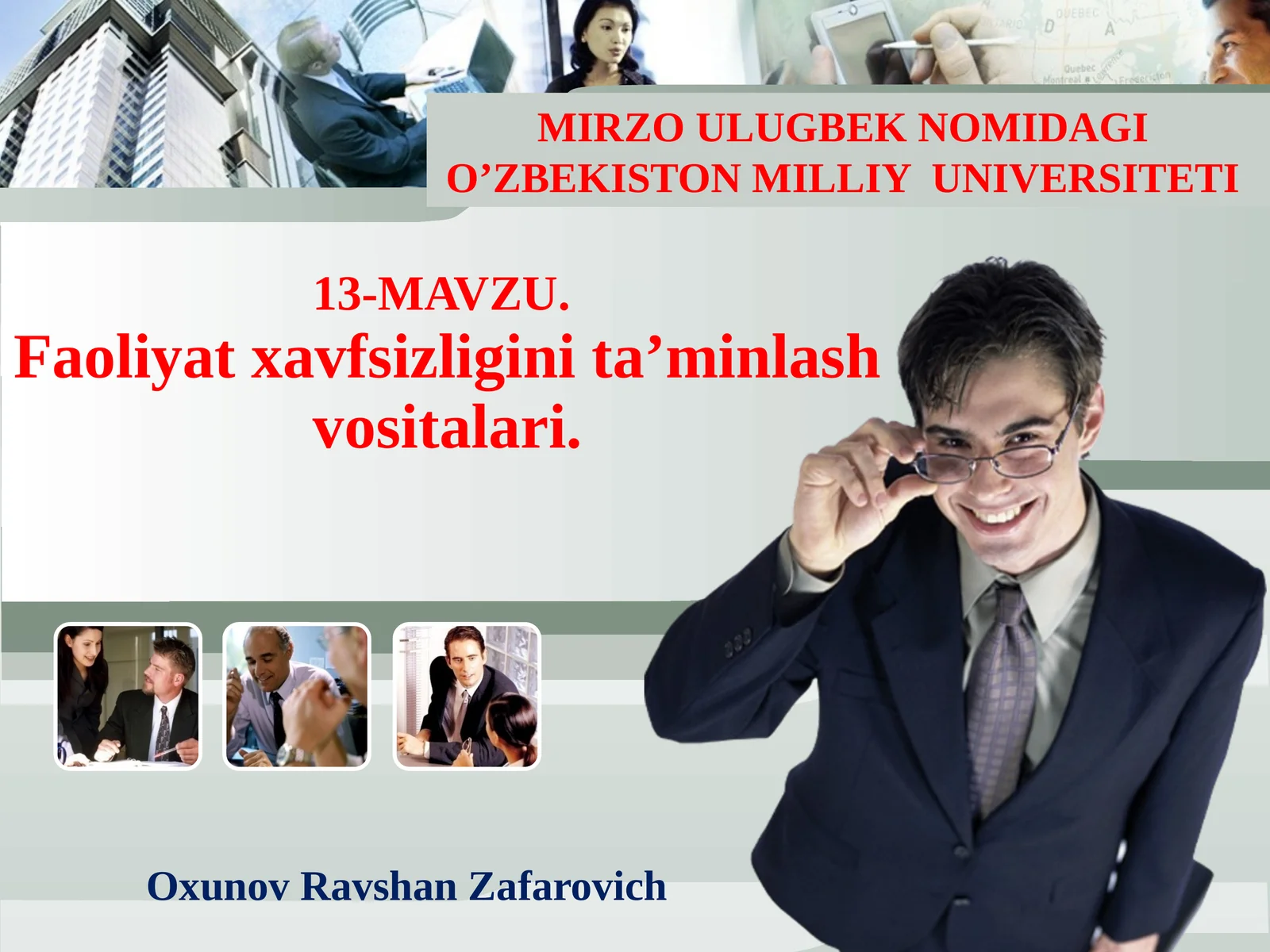 Faoliyat xavfsizligini ta'minlash vositalari