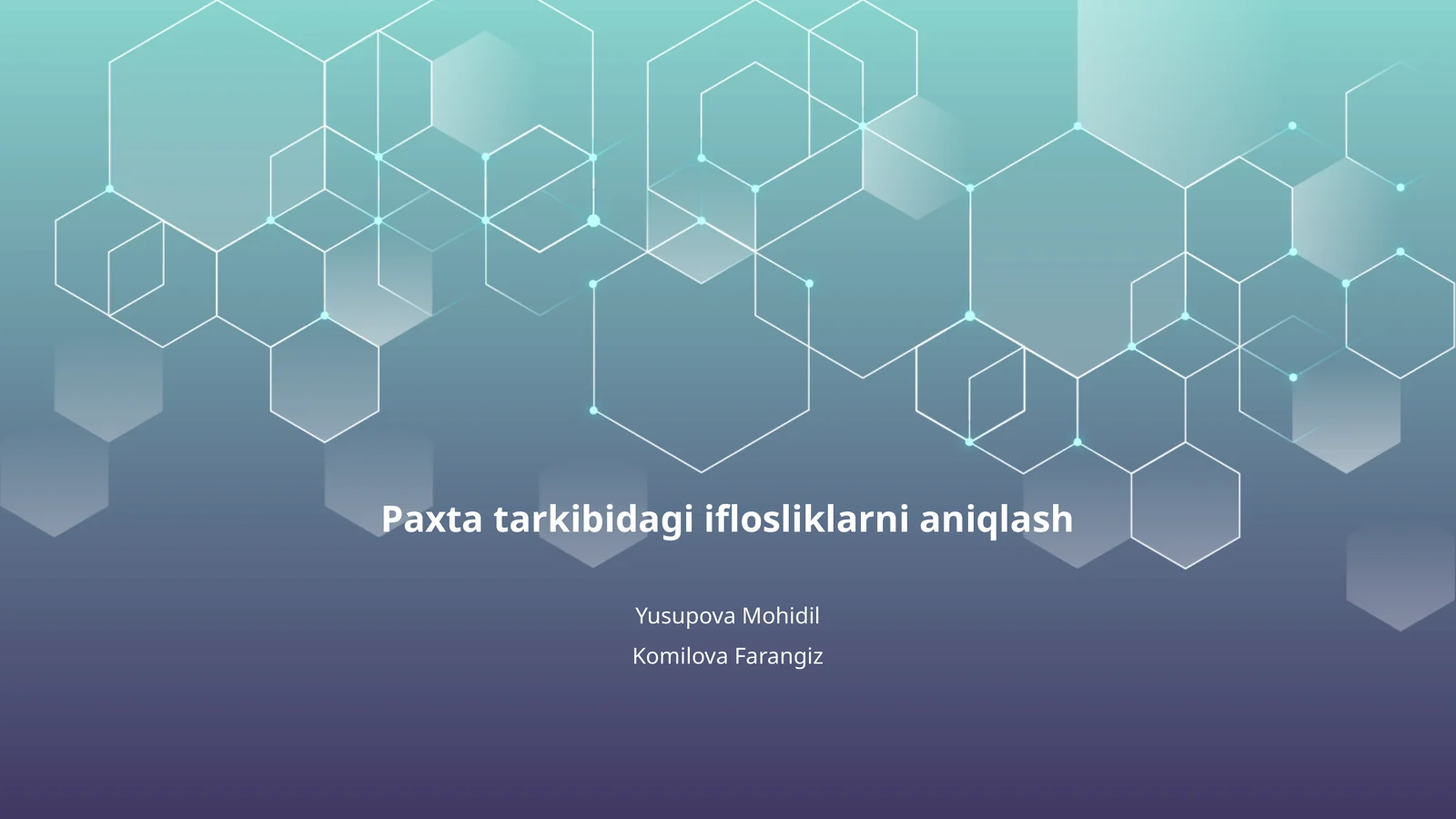 Paxta tarkibidagi iflosliklarni aniqlash