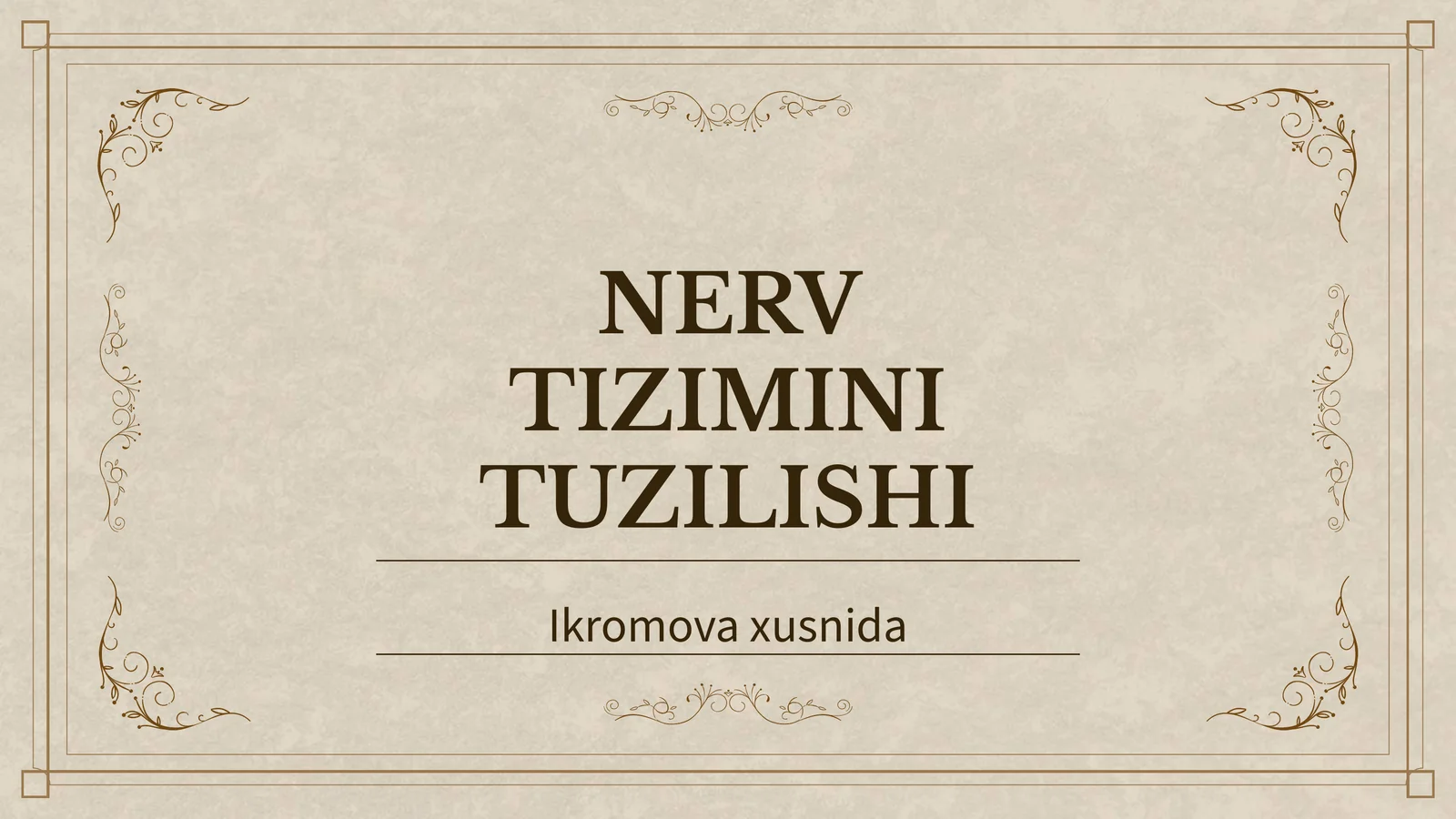 NERV TIZIMINI TUZILISHI