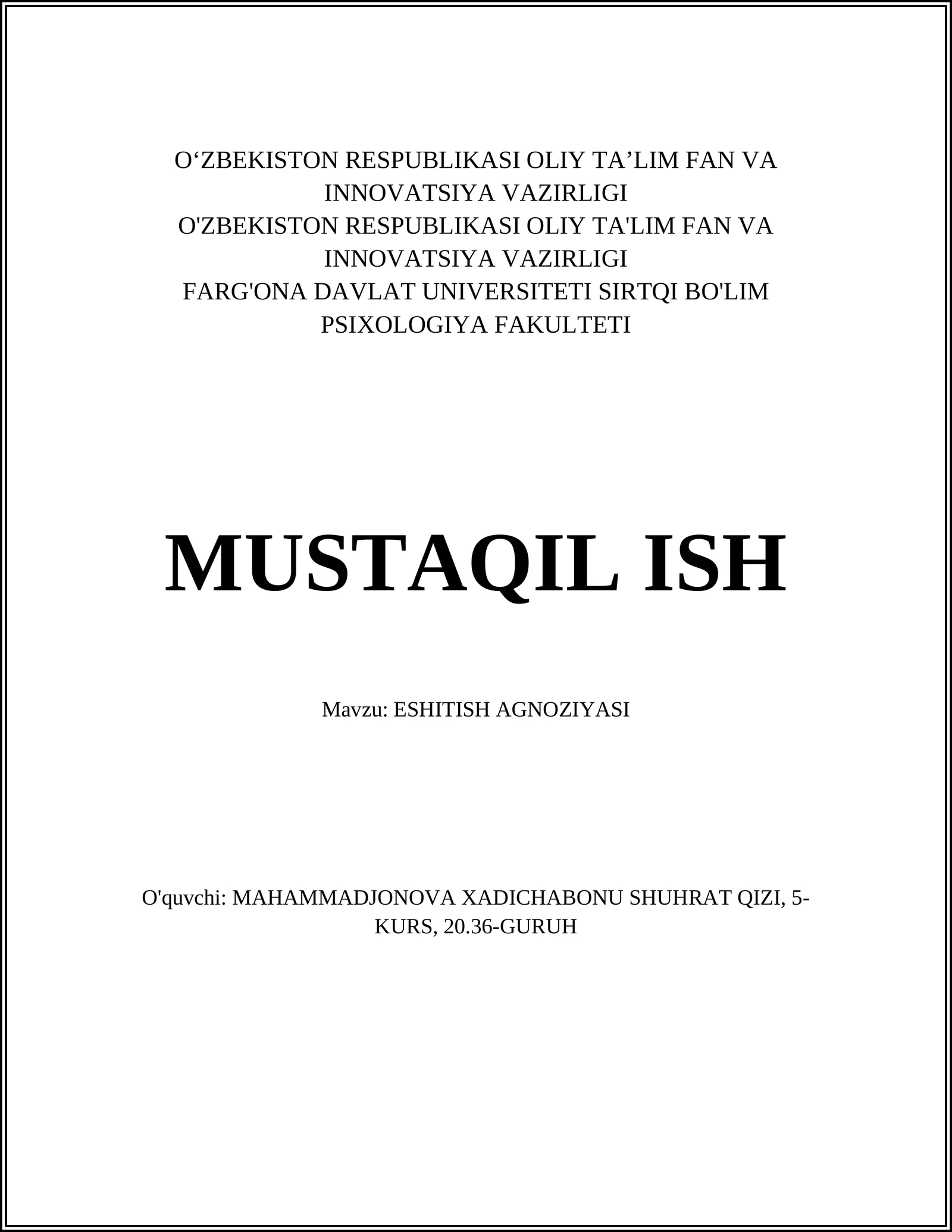 ESHITISH AGNOZIYASI