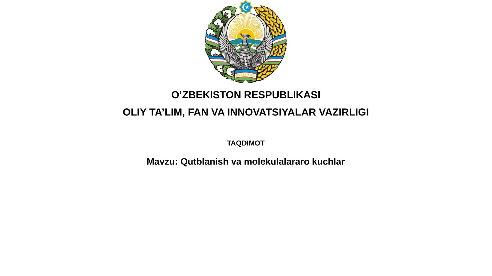 Qutblanish va molekulalararo kuchlar