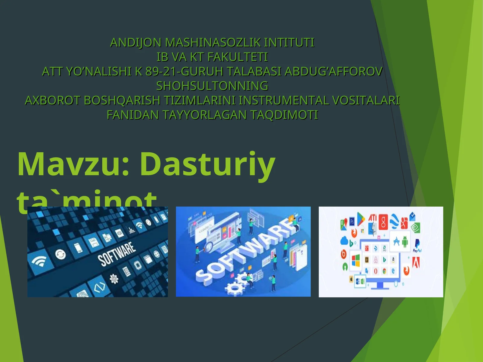 Dasturiy ta`minоt