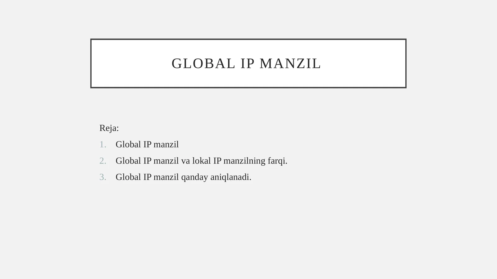 Global IP manzil