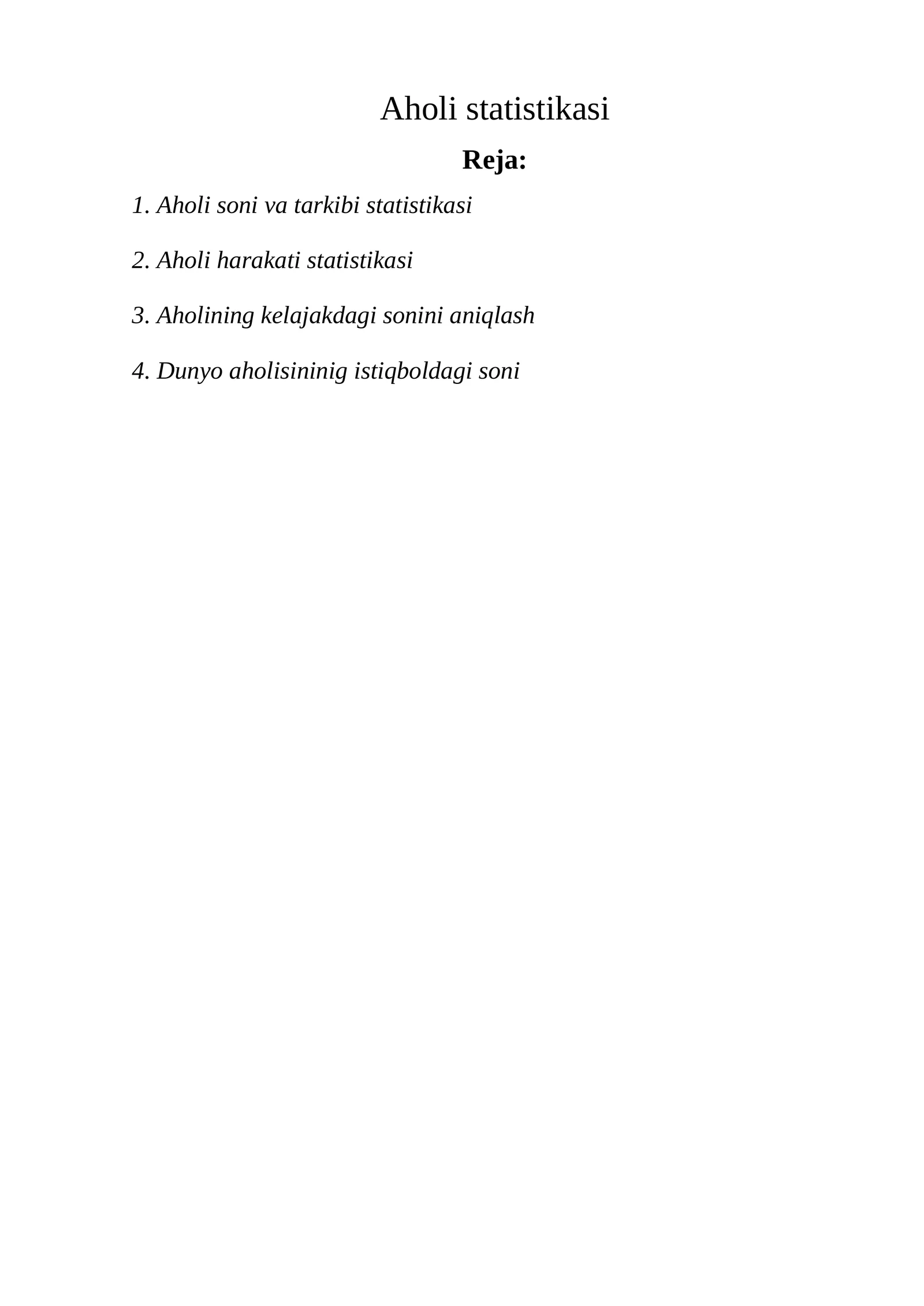 Aholi statistikasi