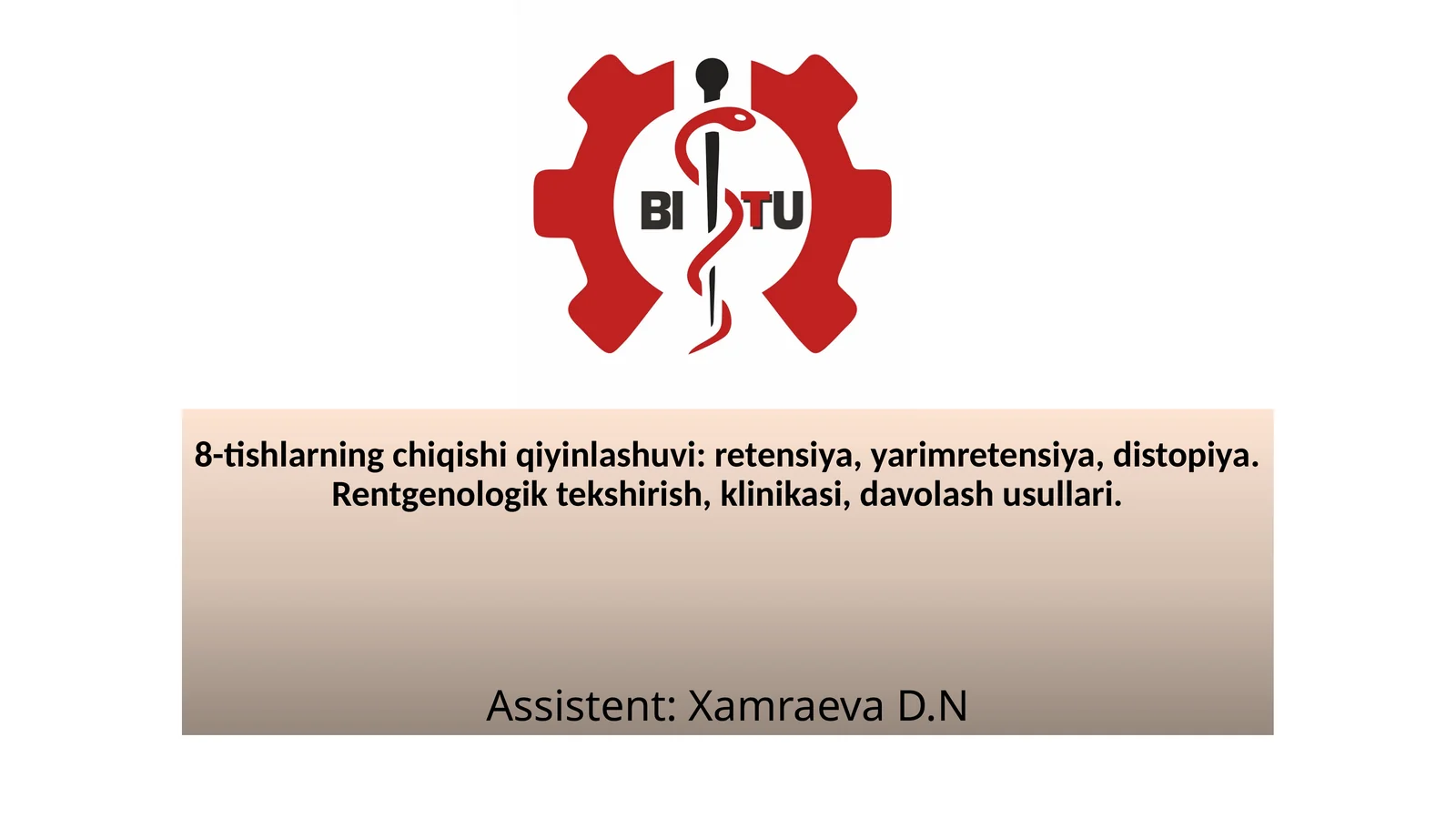 8-tishlarning chiqishiqiy inlashuvi