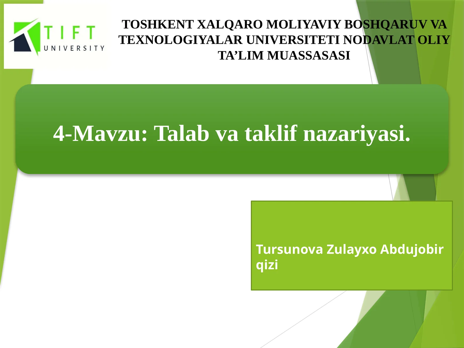 Talab va taklif nazariyasi