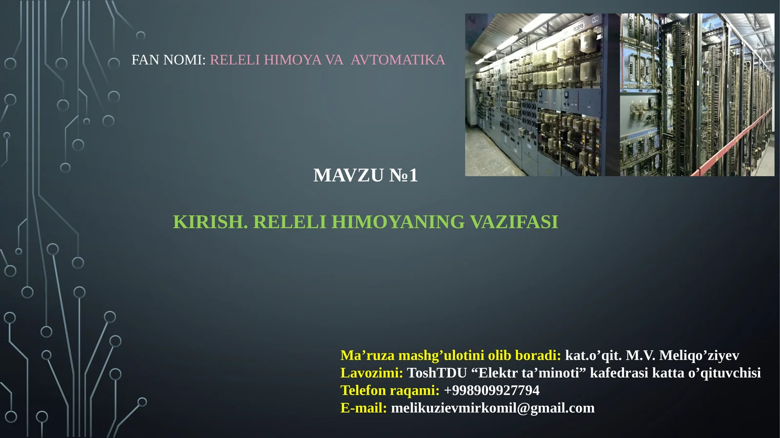 RELELI HIMOYANING VAZIFASI