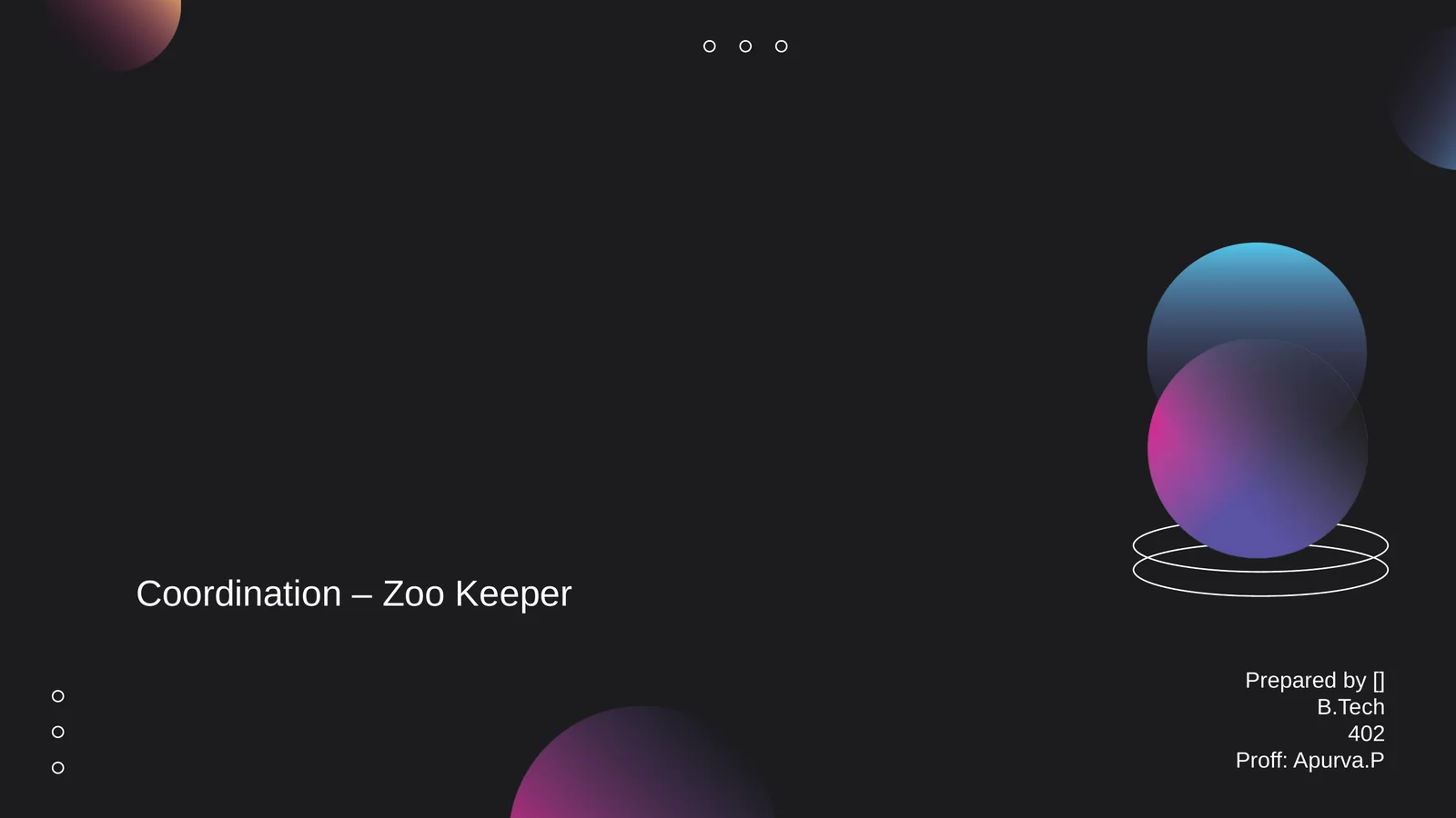 Coordination – Zoo Keeper
