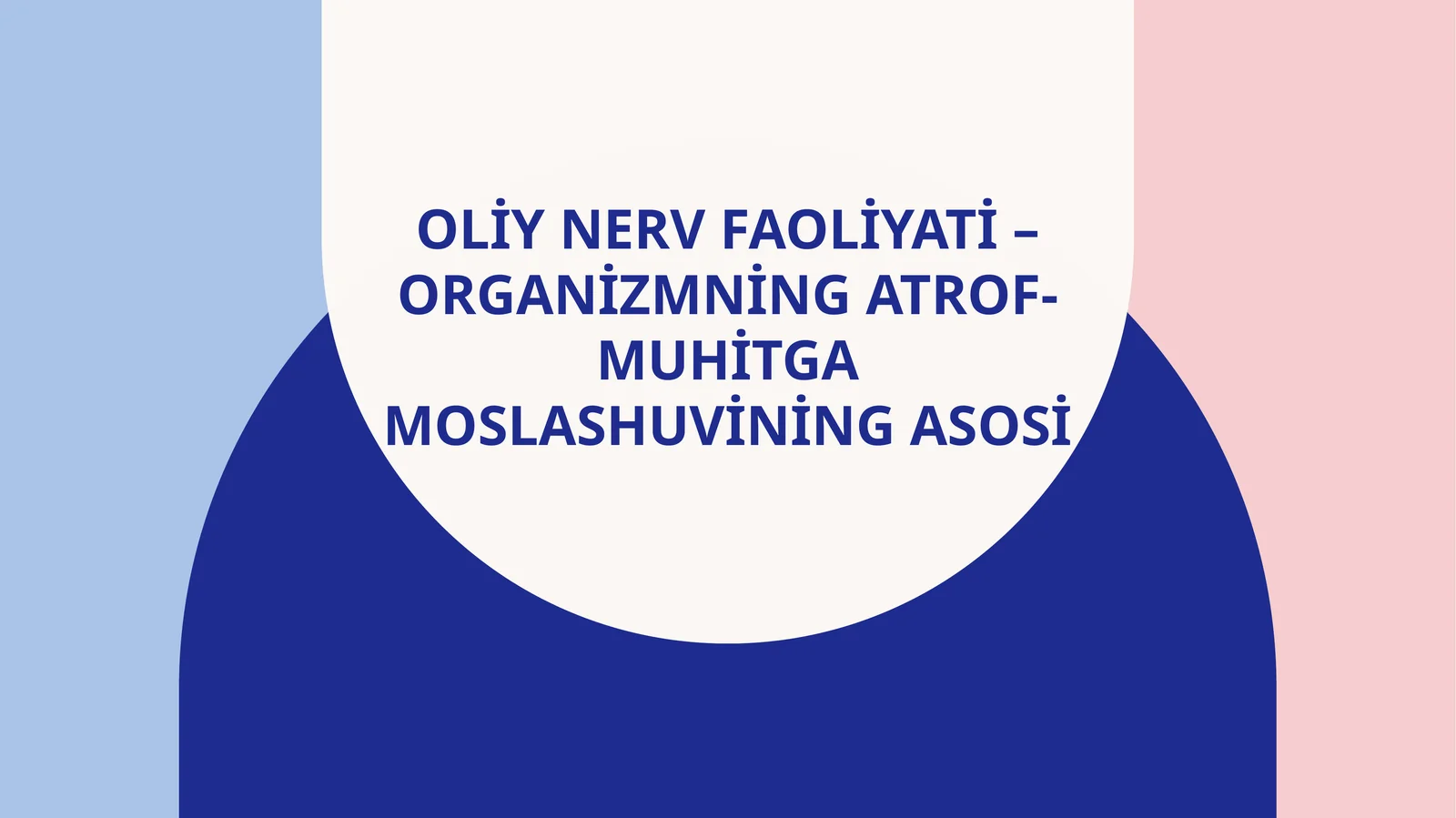 Oliy nerv faoliyati – organizmning atrof-muhitga moslashuvining asosi
