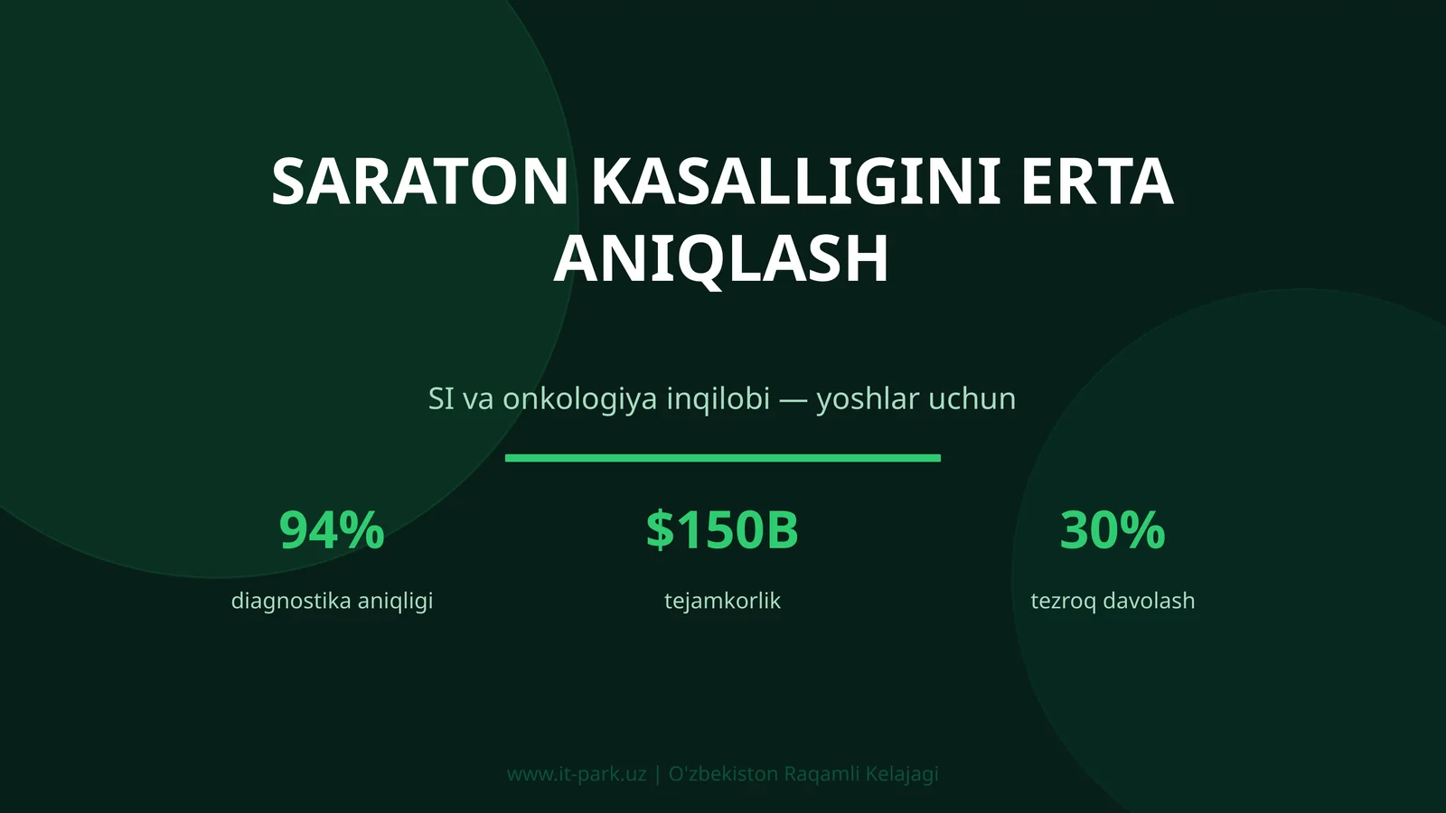 SARATON KASALLIGINI ERTA ANIQLASH