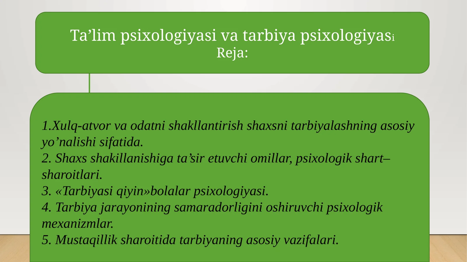 Ta’lim psixologiyasi va tarbiya psixologiyasi