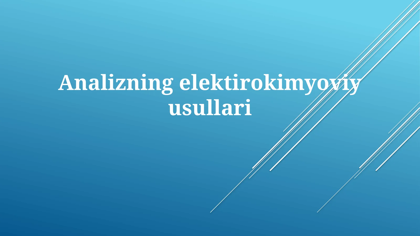 Elektrokimyoviy Analiz Usullari
