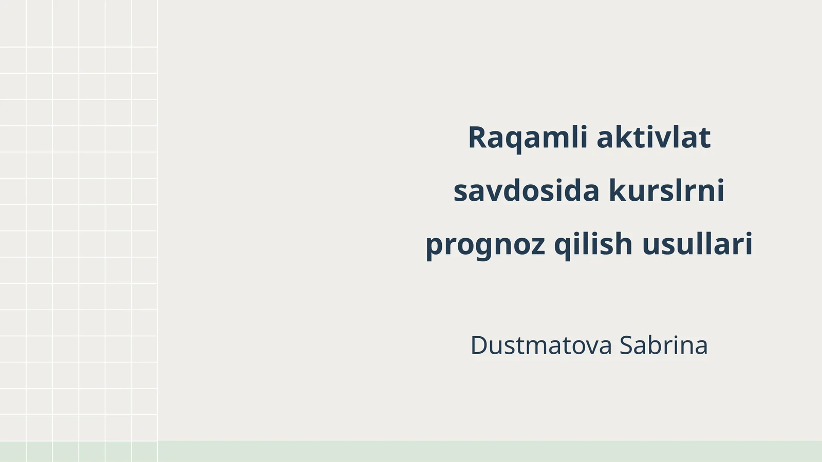 Raqamli aktivlat savdosida kurslrni prognoz qilish usullari