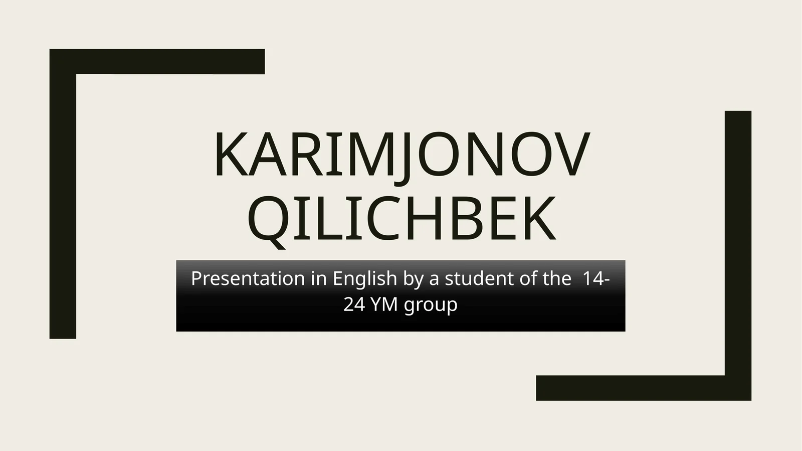 Presentation in English by a student of the 14-24 YM group