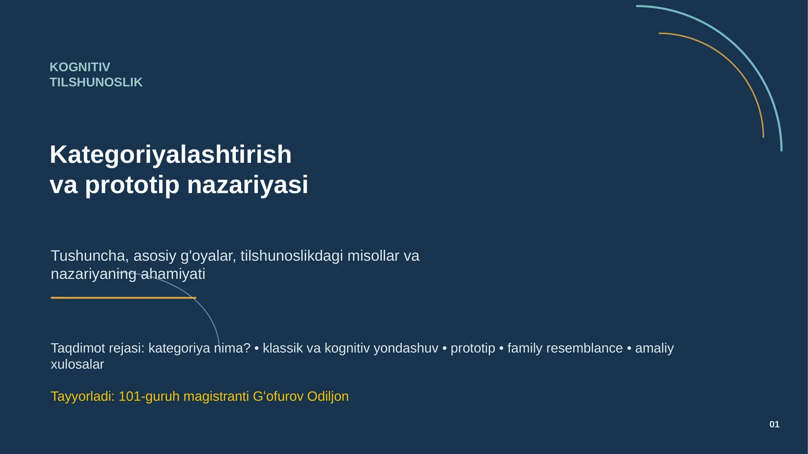 KOGNITIV TILSHUNOSLIK