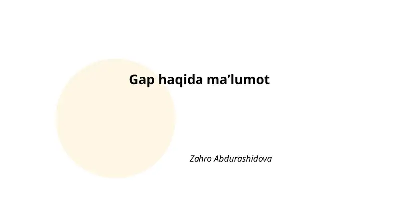 Gap haqida maʼlumot