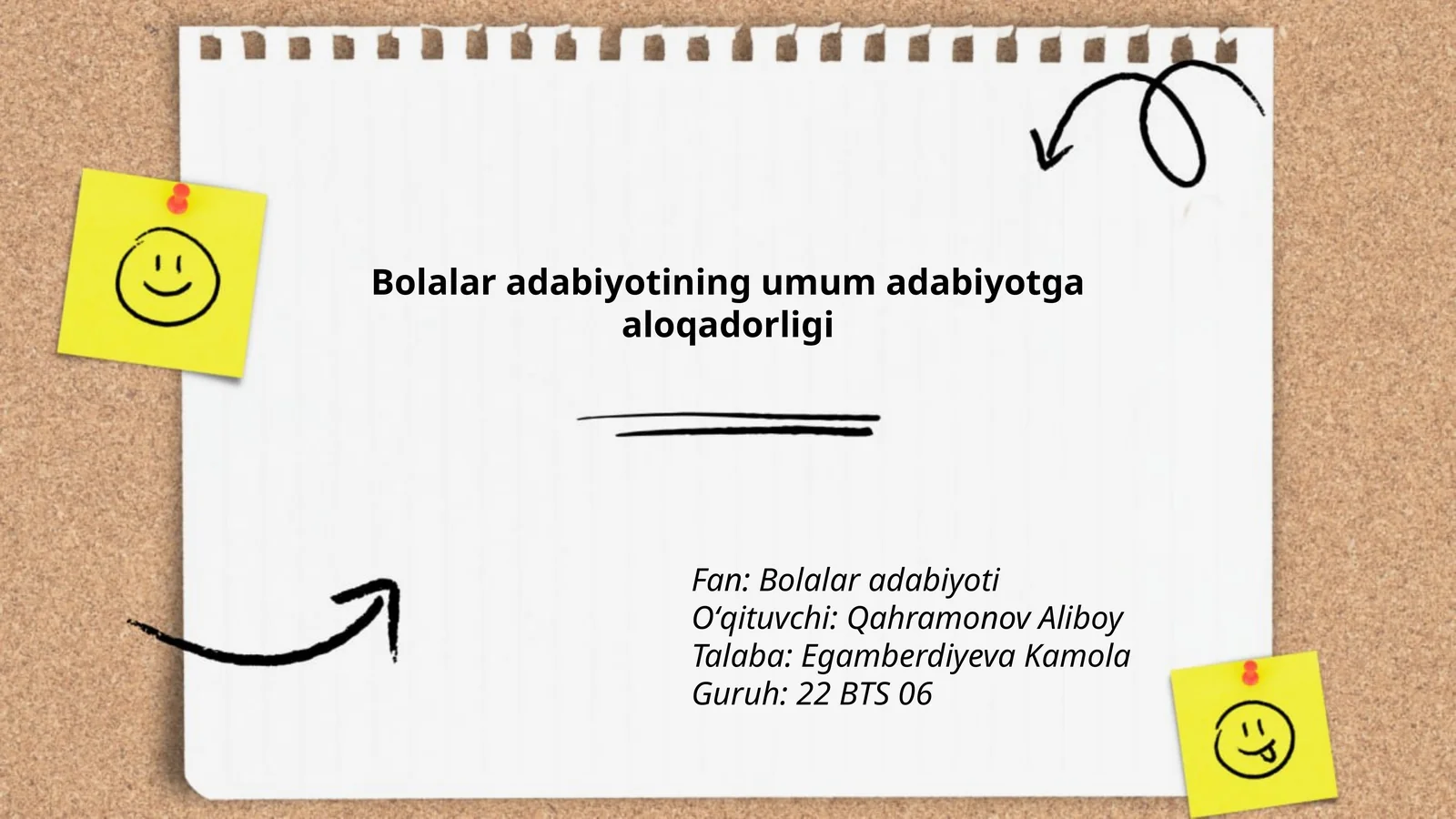 Bolalar adabiyotining umum adabiyotga aloqadorligi