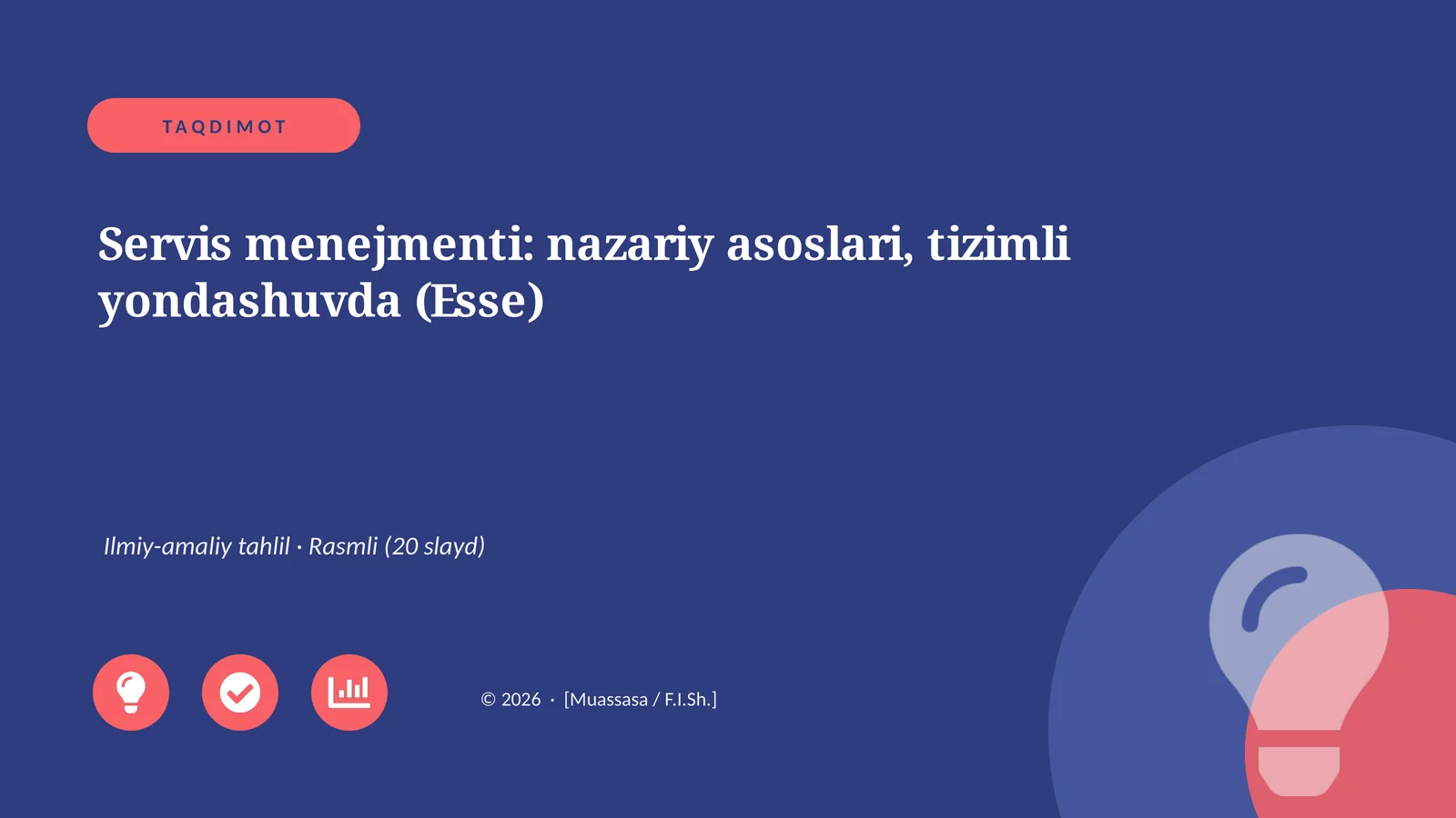 Servis menejmenti: nazariy asoslari, tizimli yondashuvda (Esse)