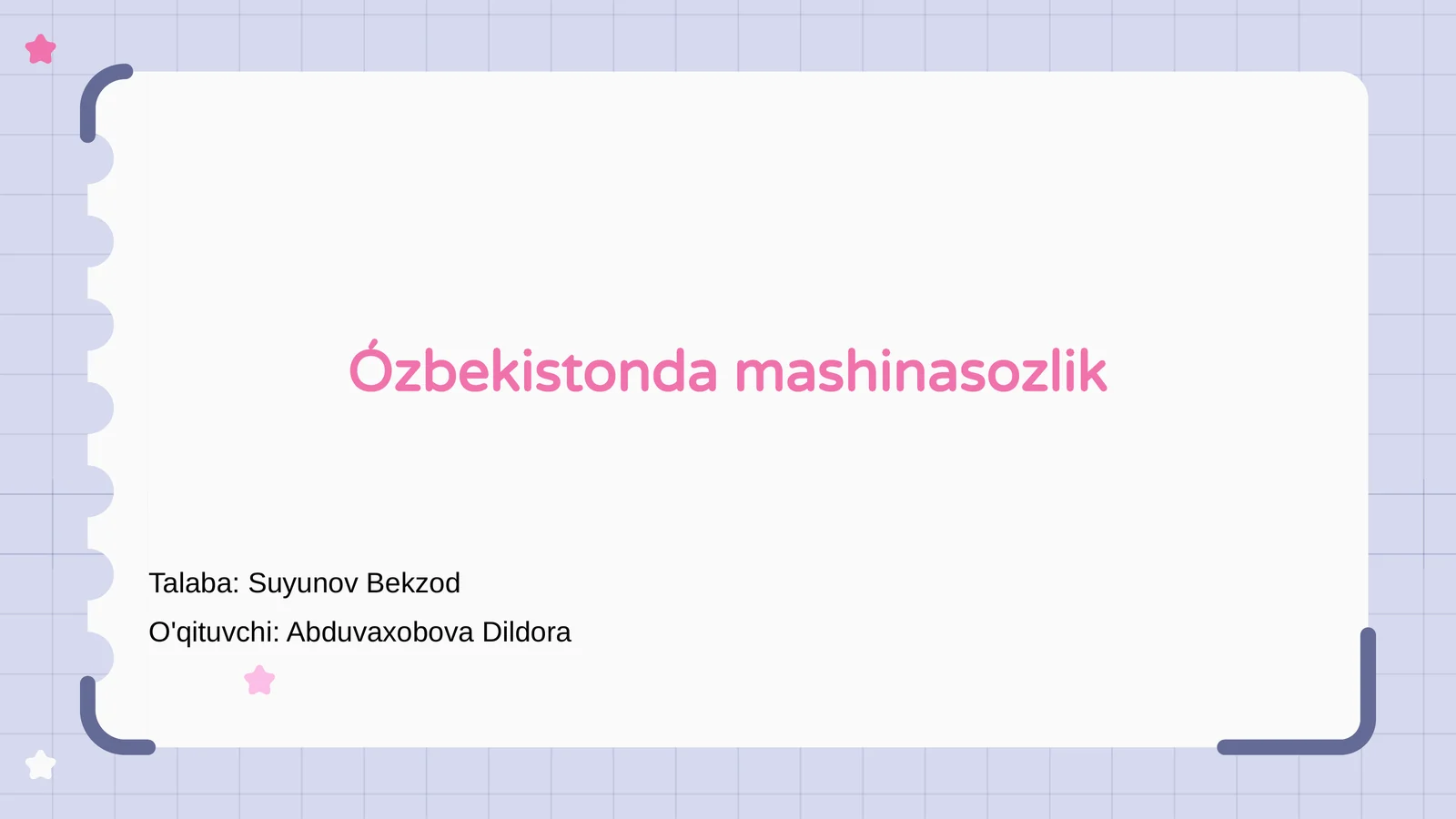 Ózbekistonda mashinasozlik
