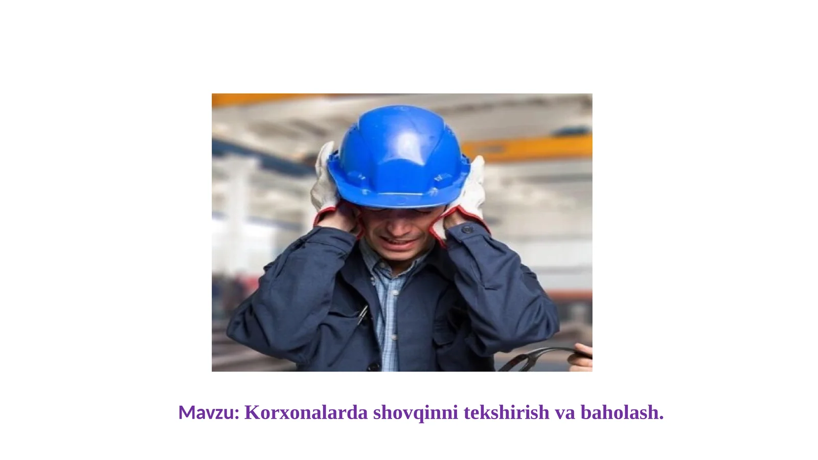 Korxonalarda shovqin nitekshirish va baholash