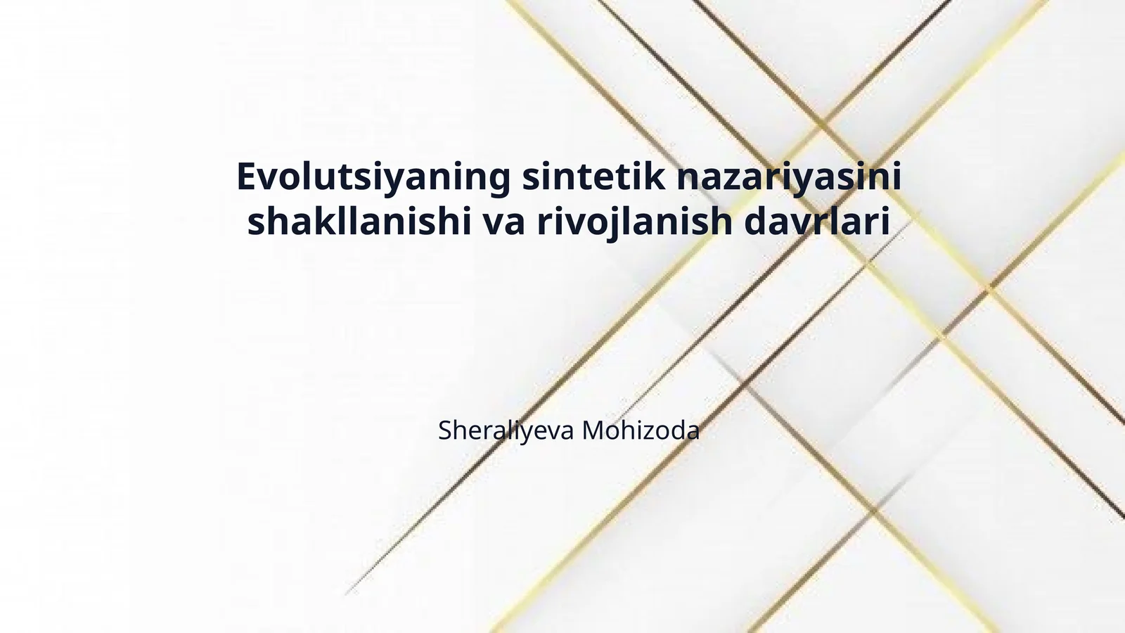 Evolutsiyaning sintetik nazariyasini shakllanishi va rivojlanish davrlari