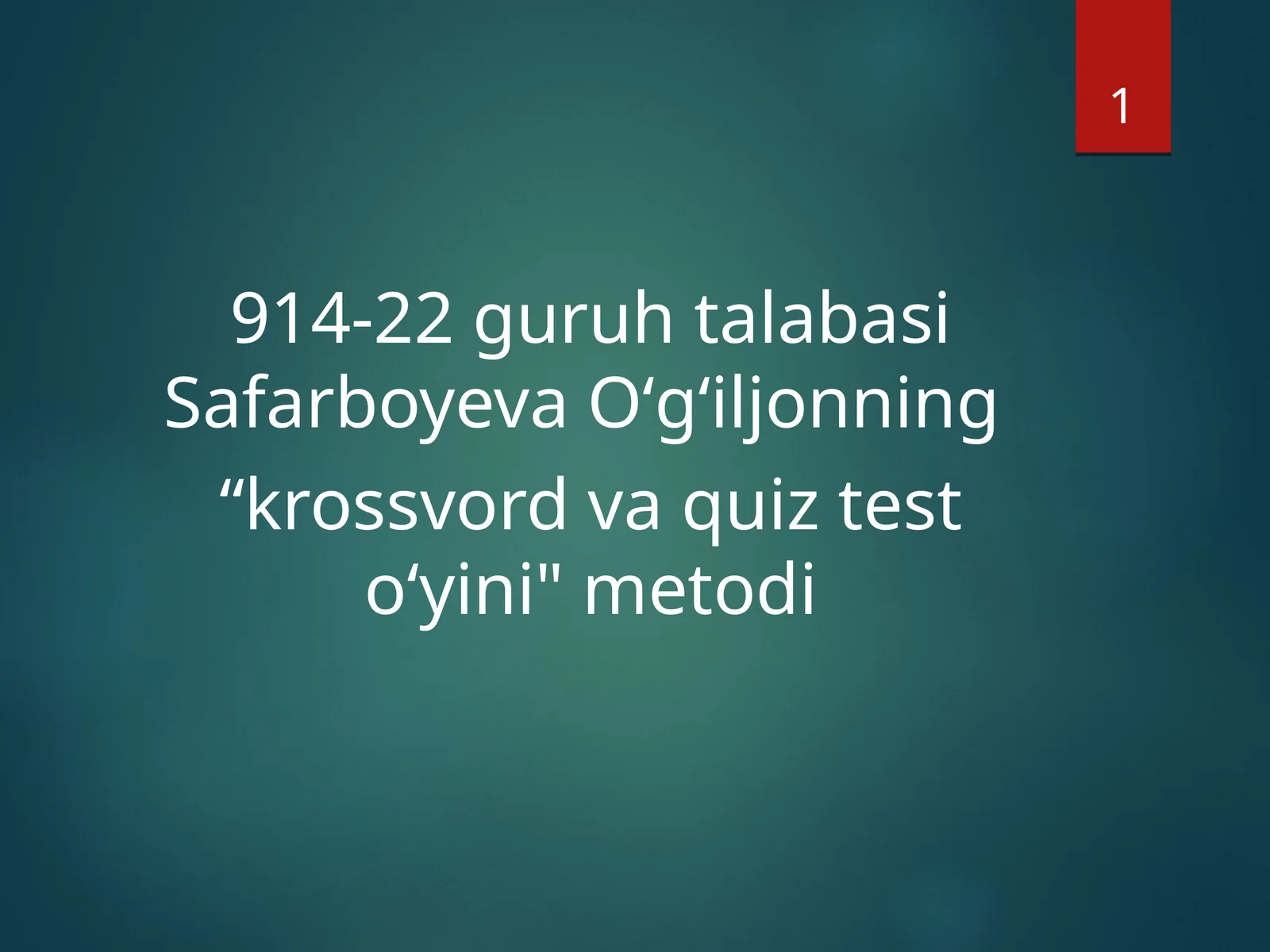 Krossvord va quiz