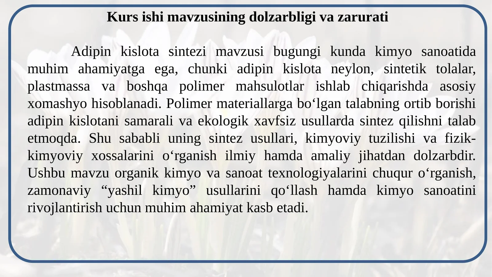 Adipin kislota sintezi