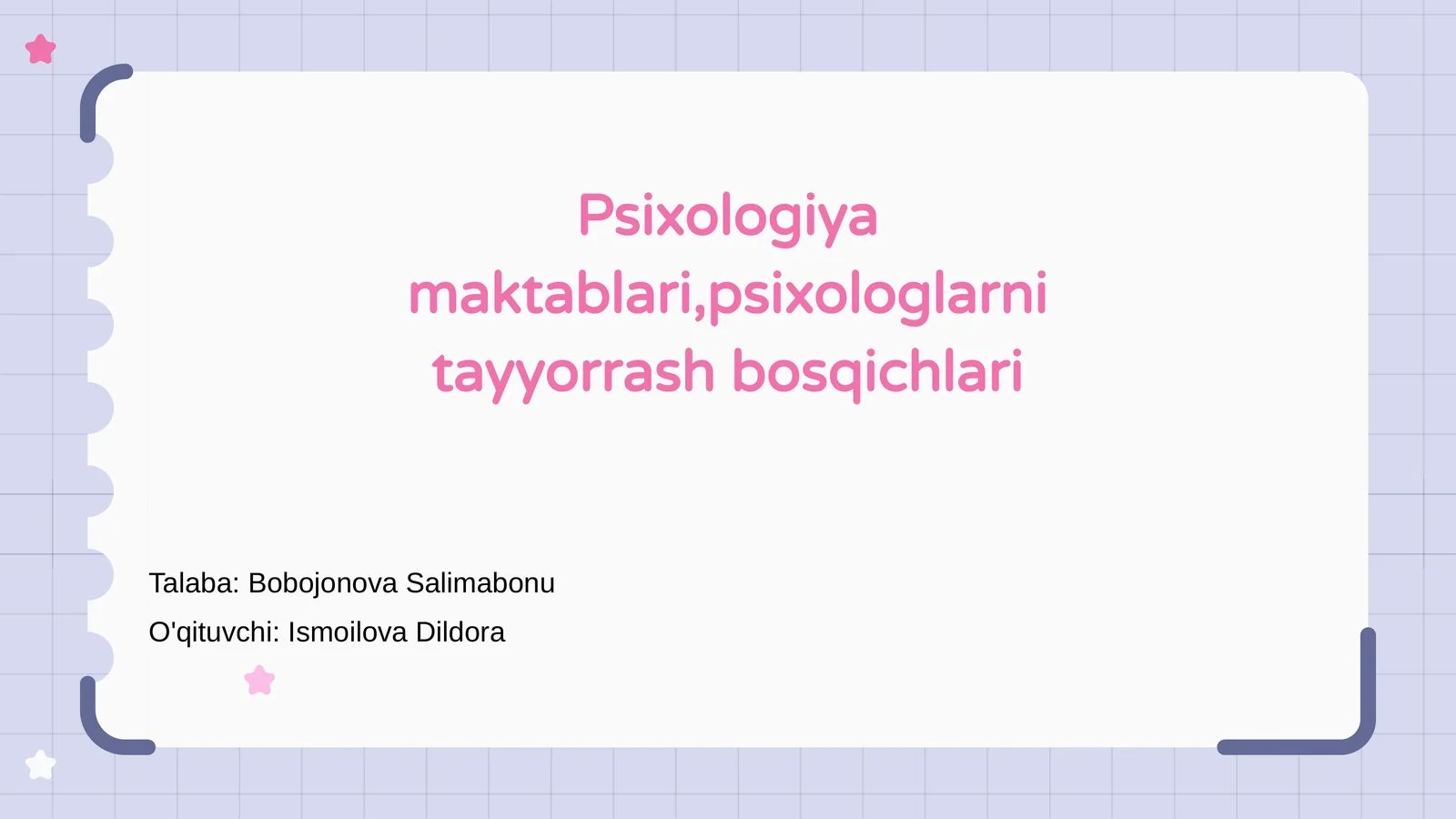 Psixologiya maktablari, psixologlarni tayyorrash bosqichlari
