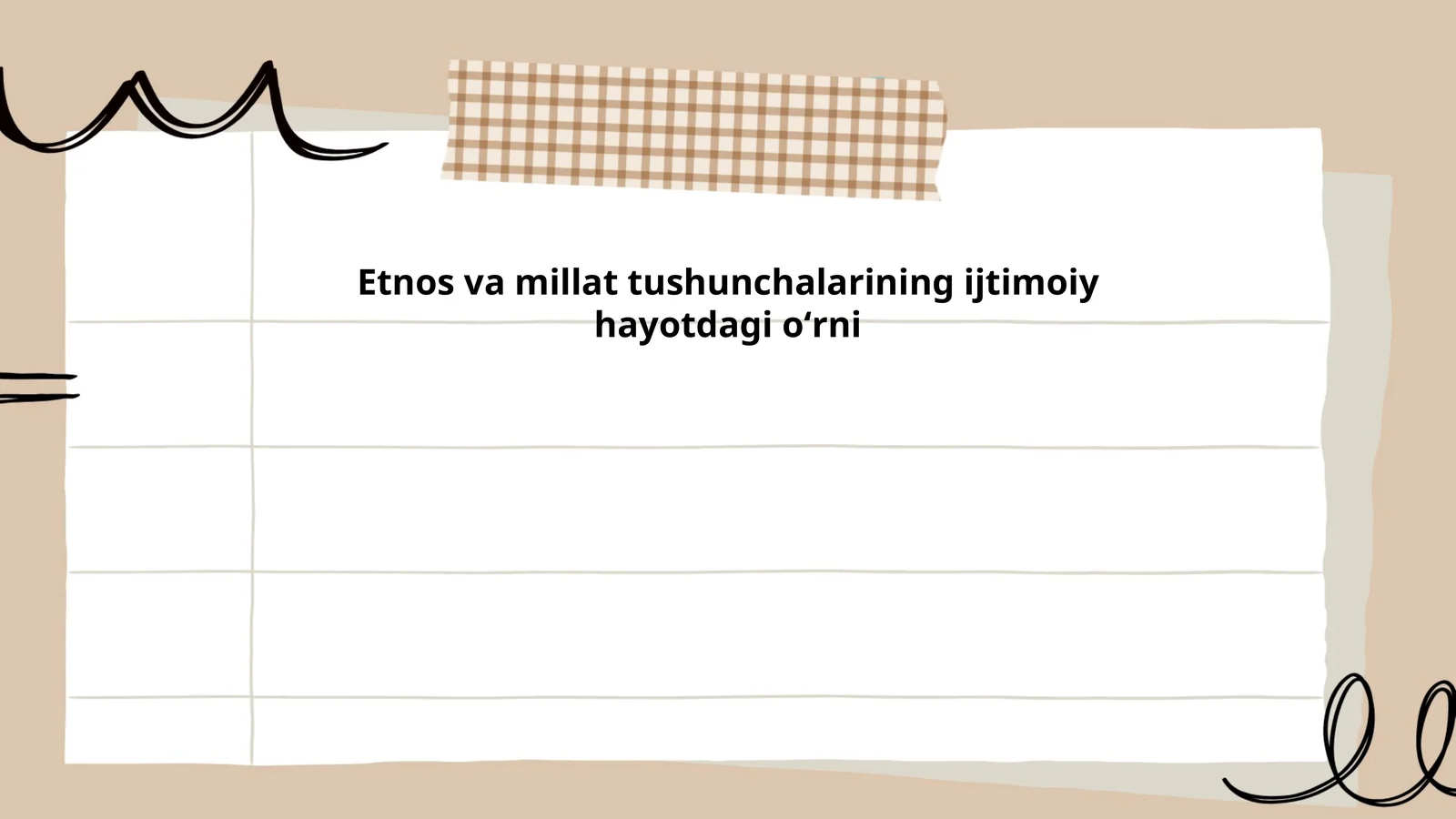 Etnos va millat tushunchalarining ijtimoiy hayotdagi oʻrni