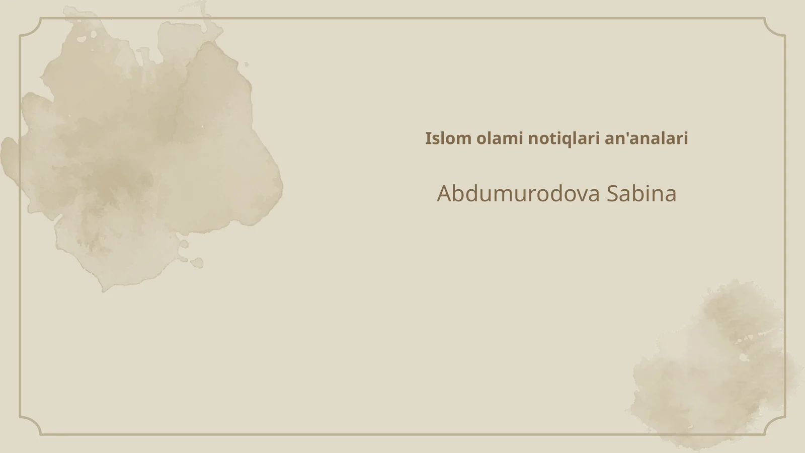 Islom olami notiqlari an'analari