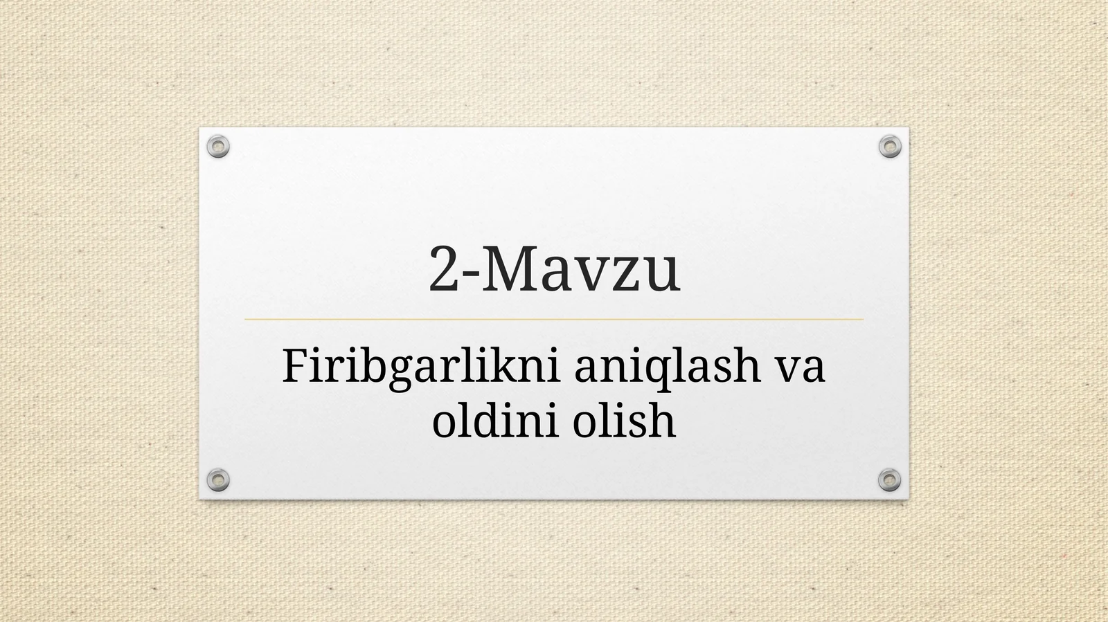 Firibgarlikni aniqlash va oldini olish