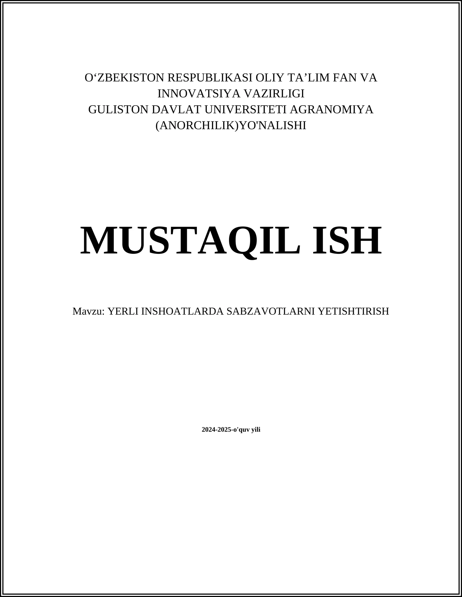 Yerli Inshootlar: Ta'rifi va turlari