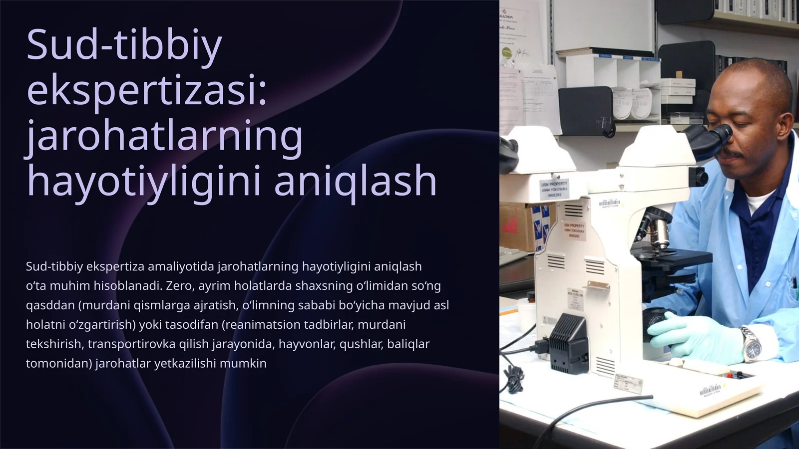 Sud-tibbiyekspertizasi: jarohatlarning hayotiyligini aniqlash