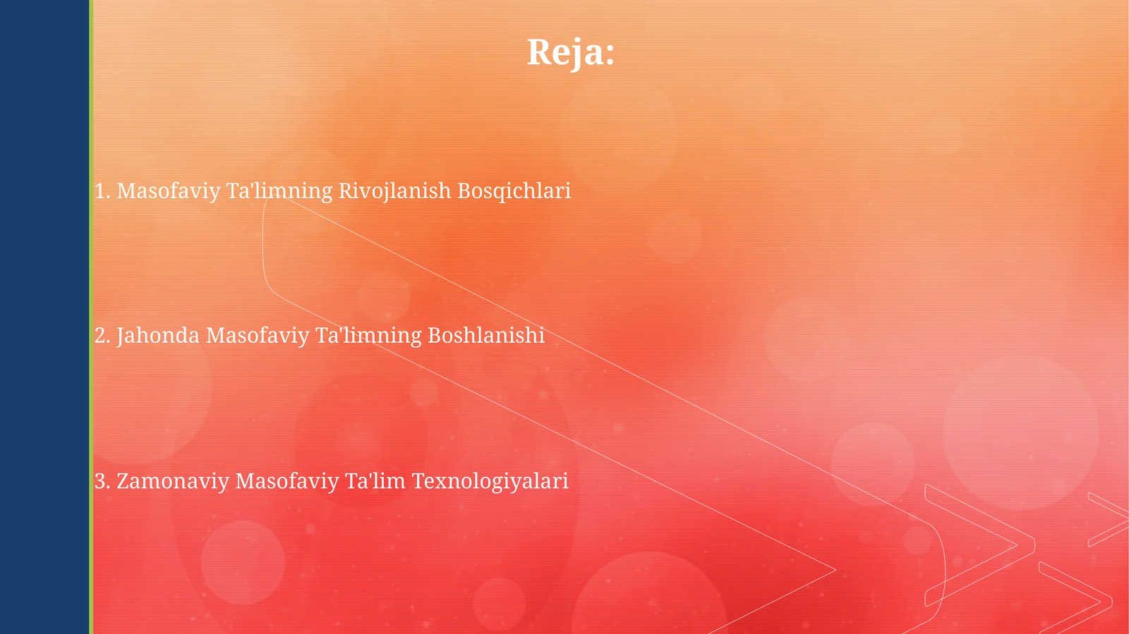 Masofaviy Ta'limning Rivojlanish Bosqichlari