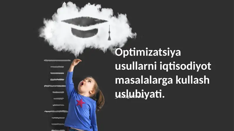 Optimizatsiya usullarni iqtisodiyot masalalarga kullash uslubiyati