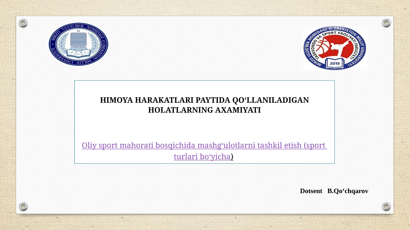HIMOYAHARAKATLARI PAYTIDA QO‘LLANILADIGAN HOLATLARNING AXAMIYATI